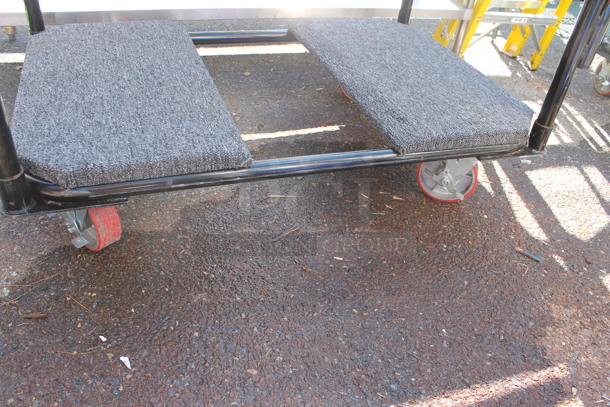 Black Metal Flat Cart on Commercial Casters. - Image 2 of 4