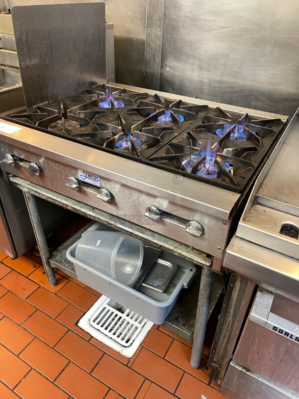 Working! Stratus SHP-36 36 inch Hot Plate 6 Burner Gas Counter Top Open Burner Commercial Tested and Working! - Image 5 of 6