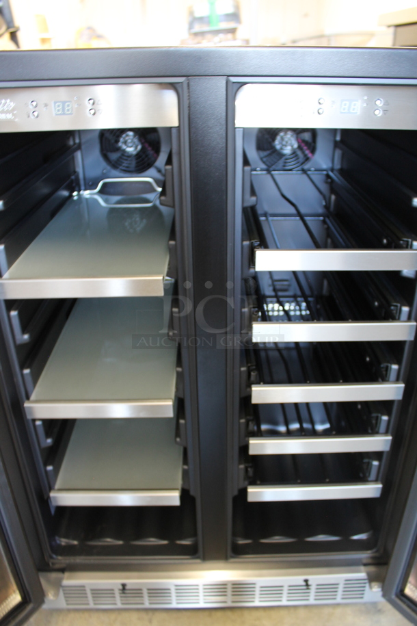 BRAND NEW SCRATCH AND DENT! Danby Silhouette Series DBC047D3BSSPR
24 Inch Built-In French-Door Beverage Center with 61 Beverage Can Capacity, 21 Wine Bottle Capacity. 115 Volts, 1 Phase. Tested and Working! - Image 4 of 6