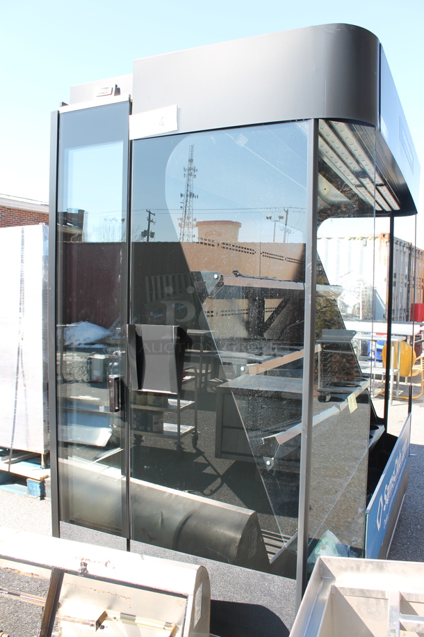 Black Metal Commercial Open Grab N Go Flower Merchandiser w/ Metal Shelves. 208-240 Volts.  - Image 6 of 7