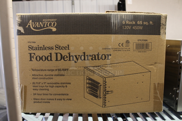 BRAND NEW SCRATCH AND DENT! Avantco 177LT06A Stainless Steel Commercial Food Dehydrator. 120 Volts, 1 Phase. Tested and Only Works On The Highest Heat Setting. - Image 3 of 3