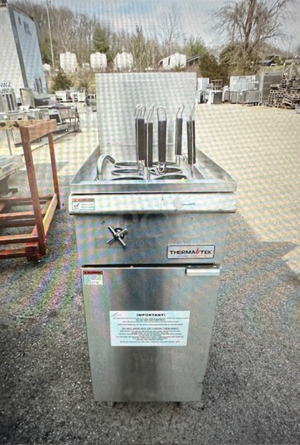 One NEW Thermatek Natural Gas Pasta Boiler. Model# TT-PC150-N. 16X34X48. $1895.00