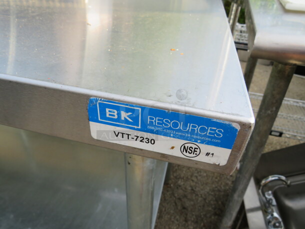 One BK Stainless Steel Table With SS Under Shelf.  #VTT-230. 72X30X34.5 - Image 2 of 2