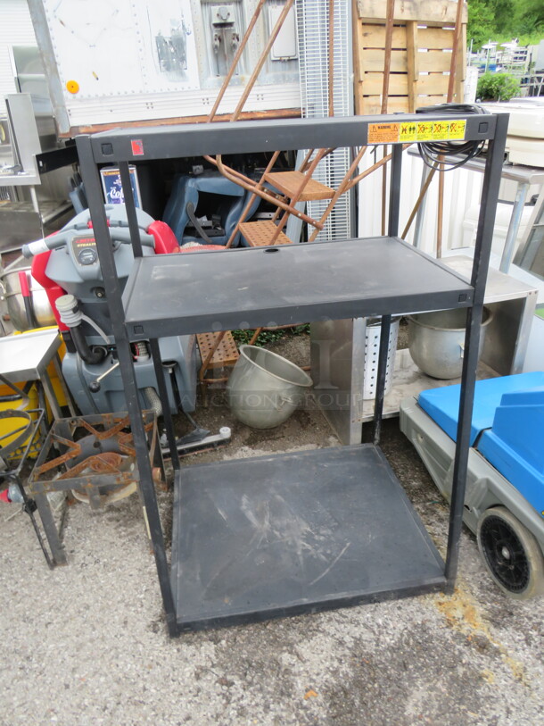 One 3 Shelf Metal Utility Cart On Casters. 32X28X50 - Image 1 of 1