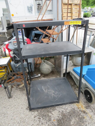 One 3 Shelf Metal Utility Cart On Casters. 32X28X50