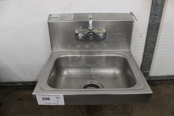 Advance Tabco Stainless Steel Commercial Single Bay Sink w/ Faucet and Handles. 17.5x16x24