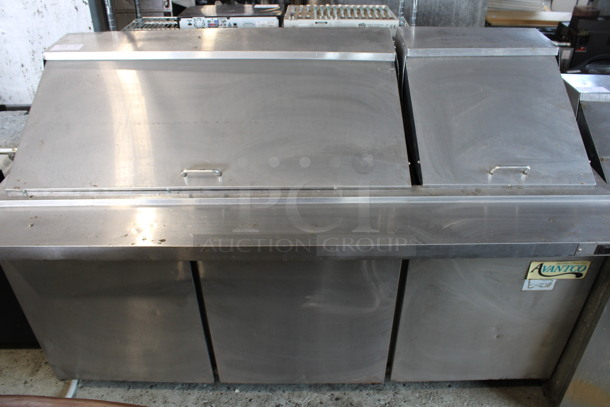 Avantco Model SCLM3 Stainless Steel Commercial Sandwich Salad Prep Table Bain Marie Mega Top on Commercial Casters. 115 Volts, 1 Phase. 70.5x34x46. Tested and Powers On But Temps at 51 Degrees - Image 1 of 10
