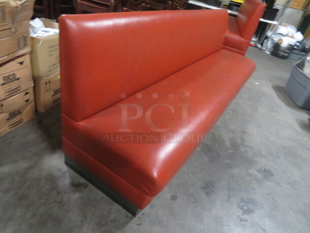 One Single Sided Red Cushioned Booth. 103X28X37.5 - Image 2 of 2