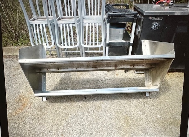 One Stainless Steel Wall Mount Double Shelf. 60X24X32