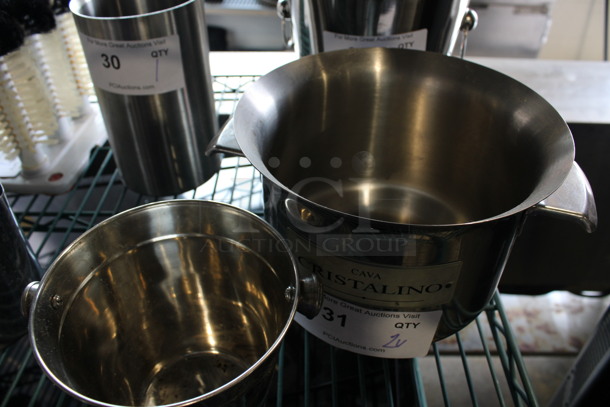 2 Various Metal Ice Buckets. 10.5x8.5x7, 6.5x5.5x5. 2 Times Your Bid! - Image 2 of 2