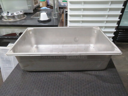One Full Size 6 Inch Deep Hotel Pan.