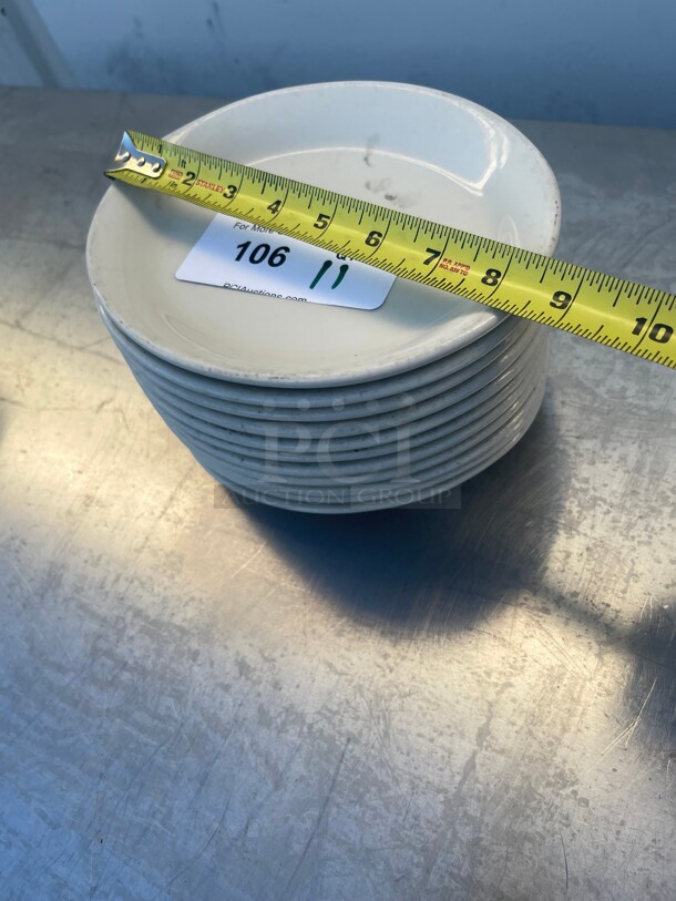 Tuxton ALA-104 Alaska 8 inch Bright White Wide Rim Rolled Edge China Plate NSF - Image 5 of 7