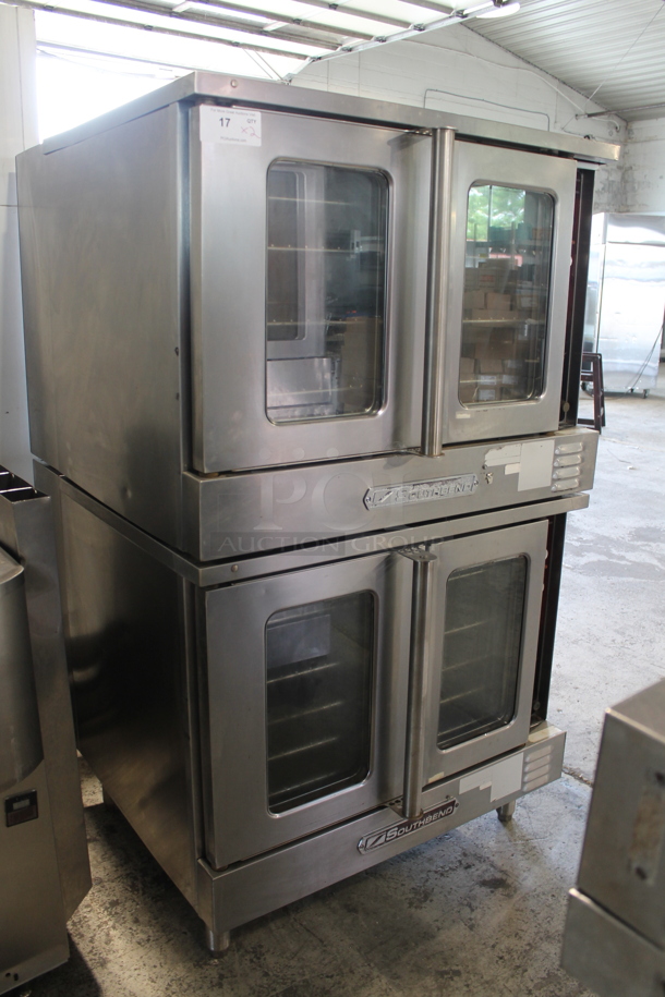 2 Southbend Marathon Gold Stainless Steel Commercial Natural Gas Powered Full Size Convection Ovens w/ View Through Doors, Metal Oven Racks and Thermostatic Controls. 2 Times Your Bid! - Image 1 of 11