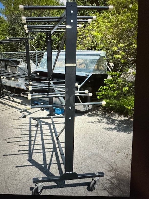 Portable Folding Chair Cart, On Casters. 66X30X71 - Image 2 of 2