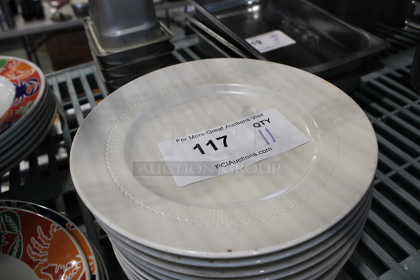 11 White Ceramic Plates. 8.5x8.5x1. 11 Times Your Bid! - Image 2 of 3