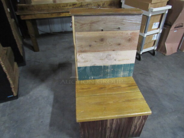 One Solid Wooden Single Sided Booth. 23.5X25X43