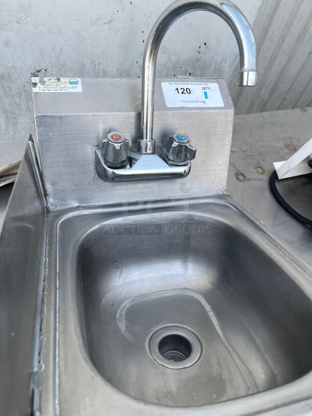 Clean! Commercial Stainless Steel Hand Sink NSF With Side Board and Commercial Faucet  - Image 4 of 9