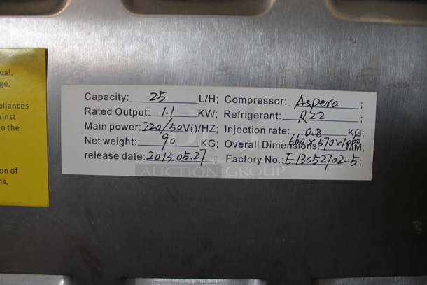 2013 Aspera Stainless Steel Commercial Floor Style Air Cooled 2 Flavor w/ Twist Soft Serve Ice Cream Machine on Commercial Casters. 220 Volts. - Image 4 of 6