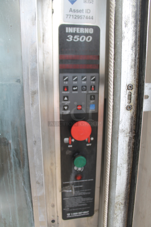 Hardt Model Inferno 3500 Stainless Steel Commercial Natural Gas Powered Rotisserie Oven on Metal Legs w/ Commercial Casters. Oven Has a 40 Bird Capacity. 50x46x39 - Image 2 of 6