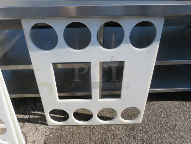 One Poly Adapter Plate With 8 Round Cutouts For Bain Maries, 1-1/2 Cut Out, and 1-12X6 Cut Out. 30X32 - Image 1 of 1