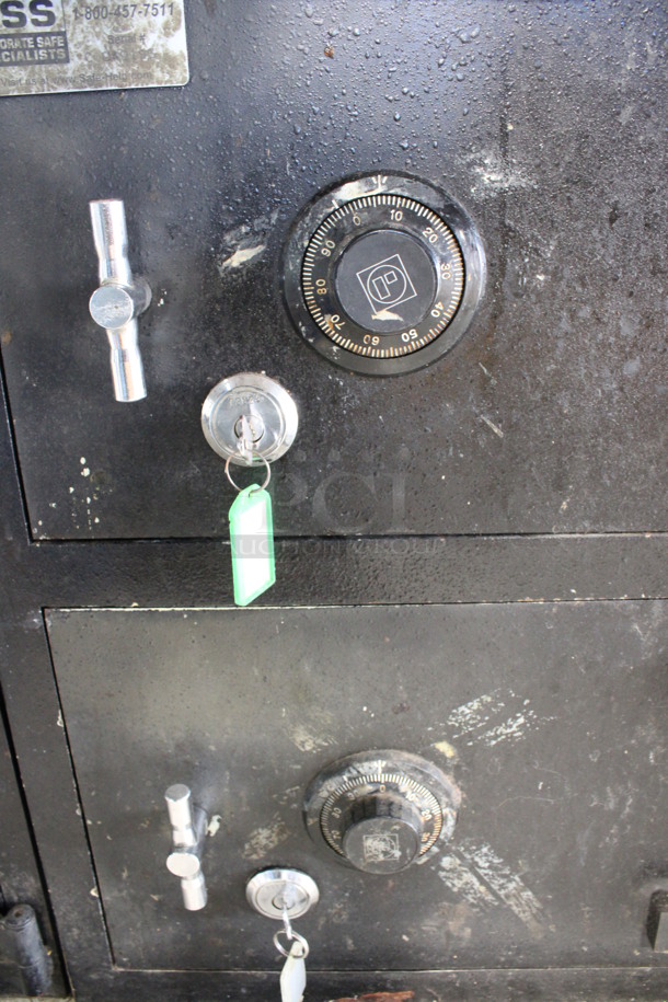 Corporate Safe Specialists Black Metal 2 Compartment Safe. Comes w/ 2 Combinations - Cannot Verify That The Combinations Are Accurate. 20x16x28 - Image 4 of 4