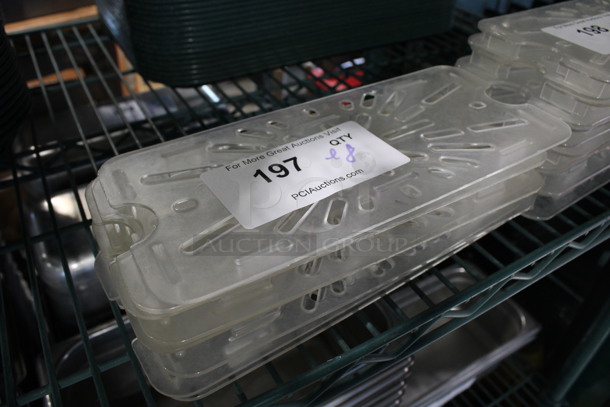 ALL ONE MONEY! Lot of 8 Clear Poly 1/3 Size Straining Bin Inserts!  - Image 2 of 3