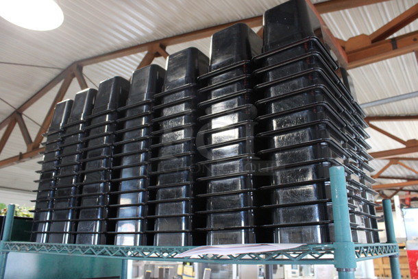 ALL ONE MONEY! Lot of 12 Cambro Black Poly 1/6 Size Drop In Bins! 1/6x6 - Image 4 of 5