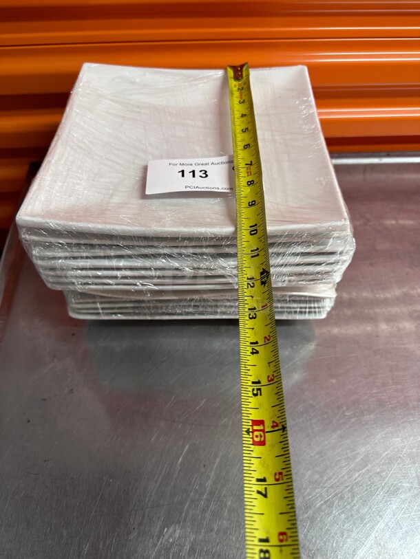 Clean! DENMARK TOOLS FOR COOKS Vitrified Porcelain Square Dinner Plates 10 inch High End Plates NSF 
Safe For Microwave Oven Dishwasher  - Image 4 of 5