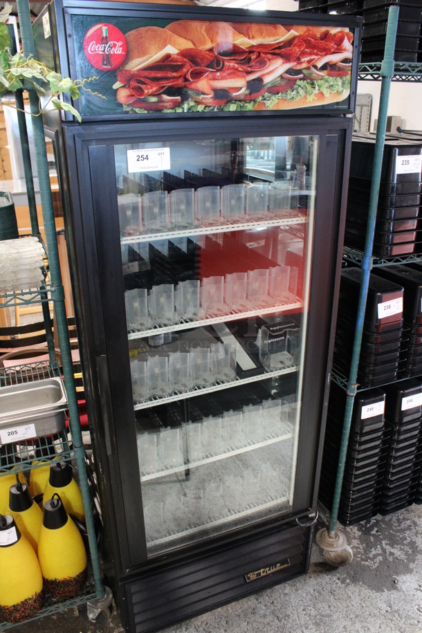 True Model GEM-26 Metal Commercial Single Door Reach In Cooler Merchandiser w/ Poly Coated Racks. 115 Volts, 1 Phase. 30x30x79. Tested and Working! - Image 3 of 7