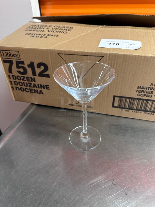 New! Libbey 7512 Vina 8 oz. Heavy Duty Commercial Customizable Martini Glass NSF  - Image 1 of 5