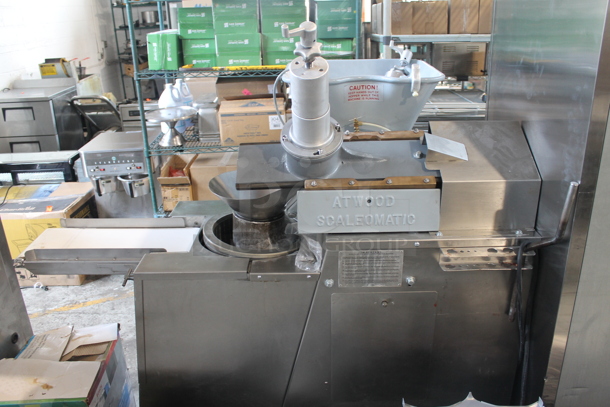 Atwood Scaleomatic S.300 Stainless Steel Commercial Floor Style Dough Divider Rounder on Commercial Casters. 220 Volts, 1 Phase. - Image 8 of 12