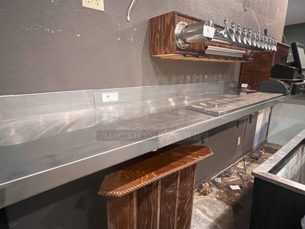 Stainless Steel Wall Mount Shelf Behind Bar. Drain Board Not Included.
11'4"x20.5" 
**LABOR FOR REMOVAL ADDITIONAL FEE, CONTACT MISSOURI DIVISION FOR LABOR QUOTE OR ADDITIONAL QUESTIONS. - Image 2 of 2