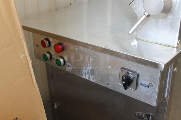 2021 Hualing HB-350 Stainless Steel Commercial Floor Style Heavy Duty Slicer. 110 Volts, 1 Phase. Tested and Powers On But Parts Do Not Move. - Image 2 of 5