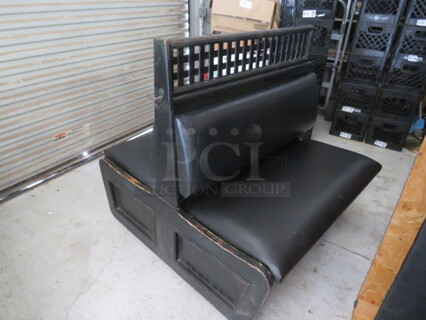 One Double Sided Black Cushioned Booth. 45X48X45