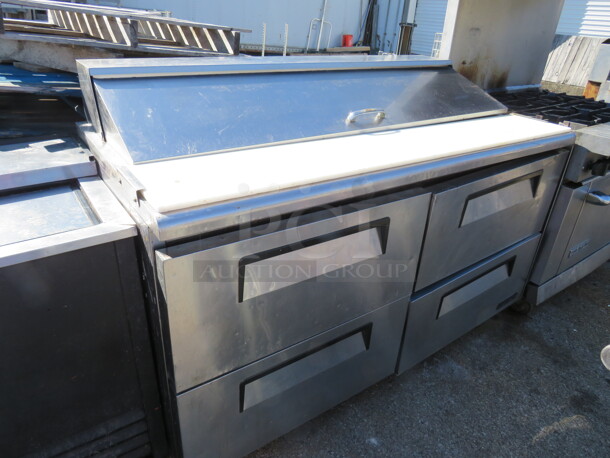 One Turbo Air 4 Drawer Refrigerated Prep Table, With Cutting Board, On Casters. Model# TST-60SD-D4. 115 Volt. 61X31X42 - Image 2 of 2