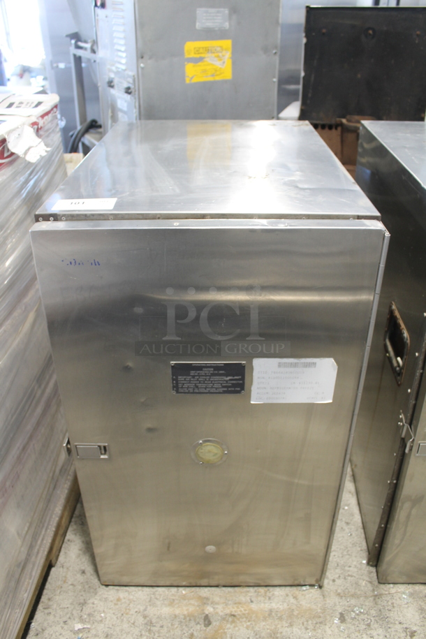 Stainless Steel Commercial Single Door Cooler or Freezer w/ 5 Metal Drawers. 115/200 Volts, 1 Phase.