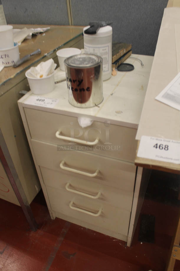White 4 Drawer End Table w/ Contents. - Image 3 of 5
