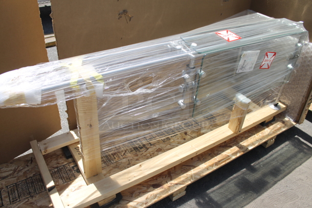 BRAND NEW IN CRATE! Metal and Glass Sneeze Guard. - Image 4 of 5