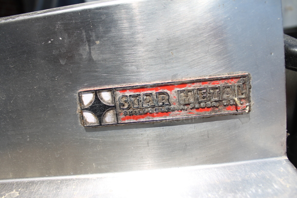 Star Metal Stainless Steel Table w/ Back Splash and 2 Under Shelves. - Image 5 of 6
