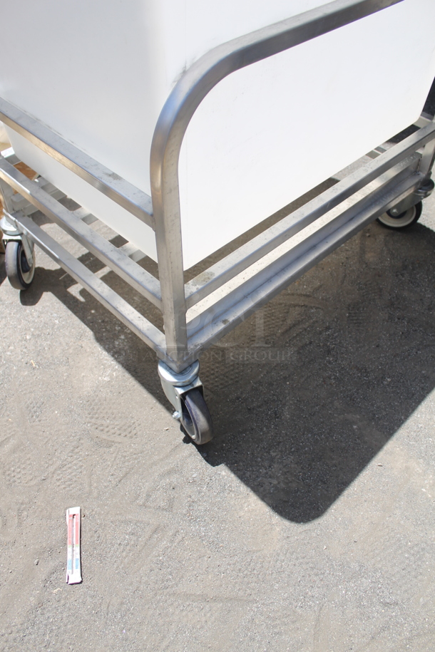 Metal Commercial Cart on Commercial Casters w/ White Poly Bin. - Image 3 of 4