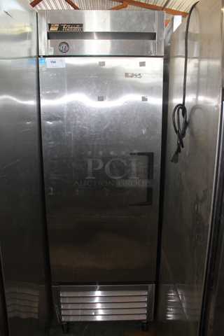 2013 True T-23F ENERGY STAR Stainless Steel Commercial Single Door Reach In Freezer w/ Poly Coated Racks on Commercial Casters. 115 Volts, 1 Phase. Tested and Working!
