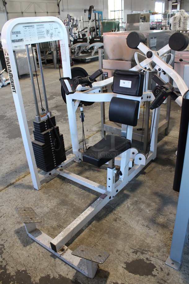 Paramount Metal Commercial Floor Style Rotary Shoulder Machine. 250 Pound Maximum. 50x64x61