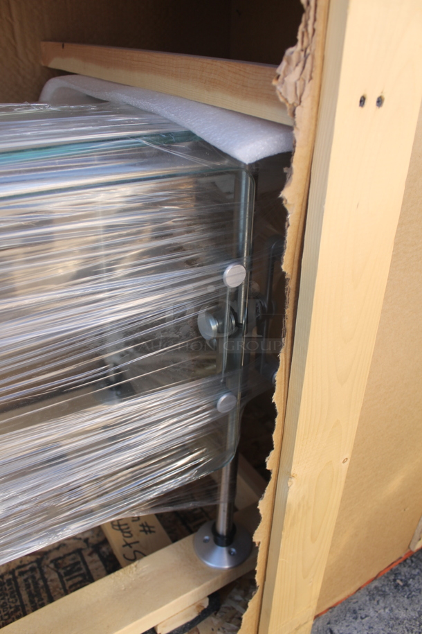 BRAND NEW! Metal and Glass Sneeze Guard. - Image 4 of 5