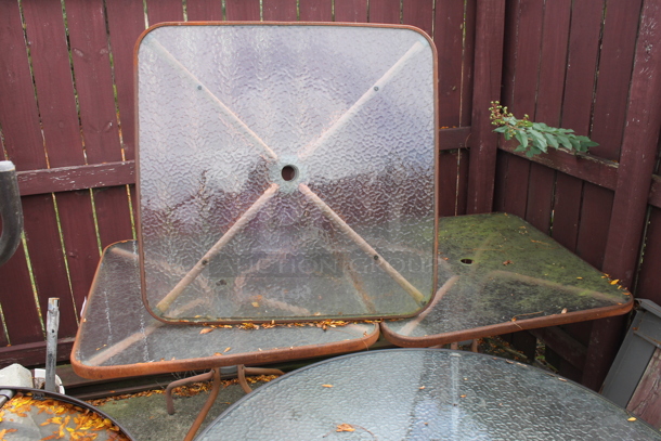 3 Square Patio Tables. 3 Times Your Bid! BUYER MUST REMOVE. (outside) - Image 2 of 3