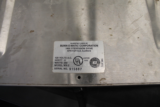 Bunn WX-2 Stainless Steel Commercial Countertop 2 Burner Coffee Pot Warmer. 120 Volts, 1 Phase. Tested and Working! - Image 4 of 4