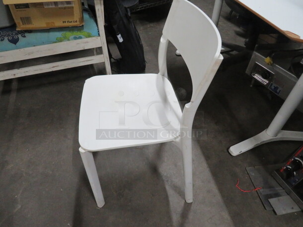 One Poly White Chair. - Image 2 of 2