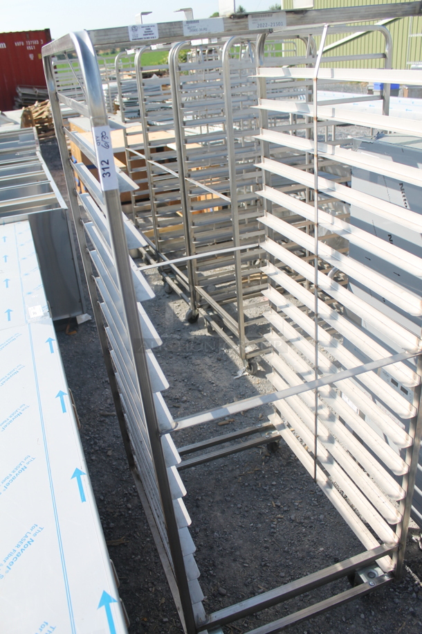 BRAND NEW! Metal Commercial Pan Transport Rack on Commercial Casters w/ Top Guide for Rack Oven. Stock Picture - Cosmetic Condition May Vary.  - Image 2 of 5