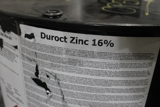 ALL ONE MONEY! PALLET LOT of 5 Duroct Zinc 16% Metal Barrels. BUYER MUST REMOVE. - Image 5 of 7