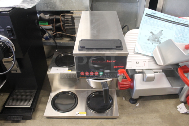 BRAND NEW SCRATCH AND DENT! 2020 Grindmaster-Cecilware B-3WL Commercial Stainless Steel Electric Countertop Precision Coffee Brewer With 3 Warmers. 120/208-240V, 1 Phase.   - Image 1 of 10