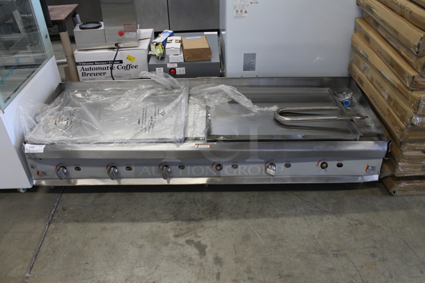 BRAND NEW SCRATCH AND DENT! Cooking Performance Group CPG 351GMCPG72NL Stainless Steel Commercial Countertop Natural Gas Powered Flat Top Griddle. 180,000 BTU. - Image 1 of 5